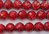 CDE2120 15.5 inches 6mm faceted round dyed sea sediment jasper beads