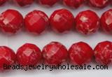 CDE2122 15.5 inches 10mm faceted round dyed sea sediment jasper beads