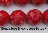 CDE2128 15.5 inches 22mm faceted round dyed sea sediment jasper beads