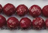 CDE2136 15.5 inches 18mm faceted round dyed sea sediment jasper beads