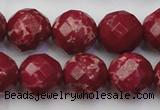 CDE2137 15.5 inches 20mm faceted round dyed sea sediment jasper beads