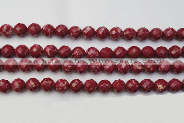 CDE2137 15.5 inches 20mm faceted round dyed sea sediment jasper beads