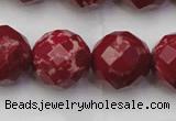 CDE2139 15.5 inches 24mm faceted round dyed sea sediment jasper beads