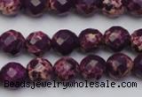 CDE2141 15.5 inches 8mm faceted round dyed sea sediment jasper beads