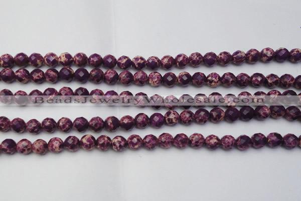 CDE2141 15.5 inches 8mm faceted round dyed sea sediment jasper beads