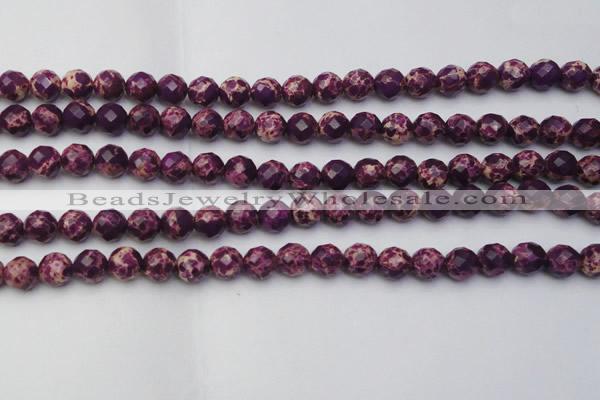 CDE2142 15.5 inches 10mm faceted round dyed sea sediment jasper beads