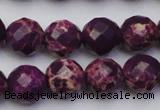 CDE2145 15.5 inches 16mm faceted round dyed sea sediment jasper beads