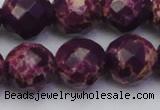 CDE2149 15.5 inches 24mm faceted round dyed sea sediment jasper beads