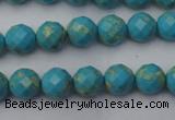 CDE2150 15.5 inches 6mm faceted round dyed sea sediment jasper beads