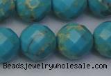 CDE2159 15.5 inches 24mm faceted round dyed sea sediment jasper beads