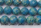 CDE2161 15.5 inches 8mm faceted round dyed sea sediment jasper beads