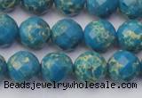 CDE2162 15.5 inches 10mm faceted round dyed sea sediment jasper beads