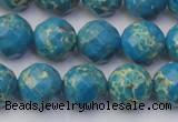 CDE2164 15.5 inches 14mm faceted round dyed sea sediment jasper beads