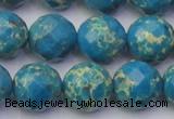 CDE2166 15.5 inches 18mm faceted round dyed sea sediment jasper beads