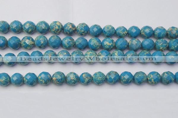 CDE2166 15.5 inches 18mm faceted round dyed sea sediment jasper beads