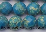 CDE2167 15.5 inches 20mm faceted round dyed sea sediment jasper beads