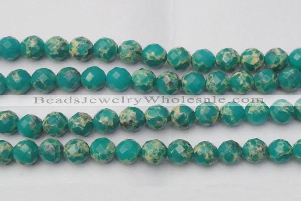 CDE2178 15.5 inches 22mm faceted round dyed sea sediment jasper beads