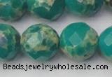 CDE2179 15.5 inches 24mm faceted round dyed sea sediment jasper beads