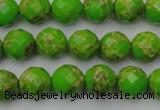 CDE2181 15.5 inches 8mm faceted round dyed sea sediment jasper beads