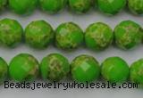 CDE2182 15.5 inches 10mm faceted round dyed sea sediment jasper beads