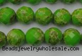 CDE2183 15.5 inches 12mm faceted round dyed sea sediment jasper beads