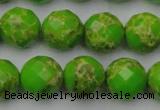 CDE2186 15.5 inches 18mm faceted round dyed sea sediment jasper beads