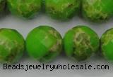 CDE2188 15.5 inches 22mm faceted round dyed sea sediment jasper beads