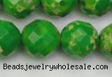 CDE2198 15.5 inches 22mm faceted round dyed sea sediment jasper beads