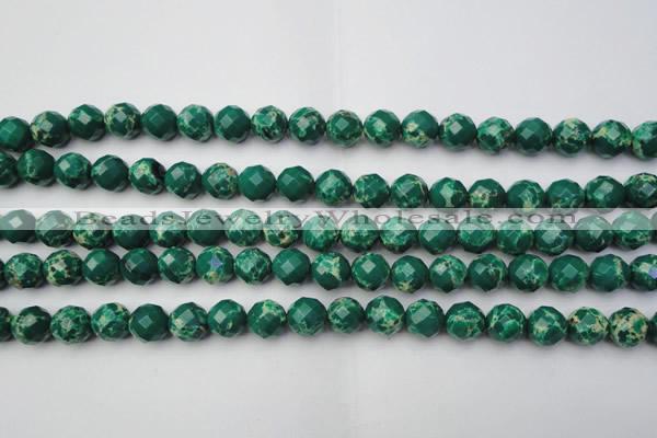 CDE2201 15.5 inches 8mm faceted round dyed sea sediment jasper beads