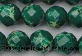 CDE2205 15.5 inches 16mm faceted round dyed sea sediment jasper beads