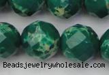 CDE2208 15.5 inches 22mm faceted round dyed sea sediment jasper beads