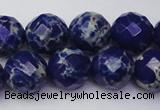 CDE2216 15.5 inches 18mm faceted round dyed sea sediment jasper beads