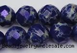 CDE2217 15.5 inches 20mm faceted round dyed sea sediment jasper beads