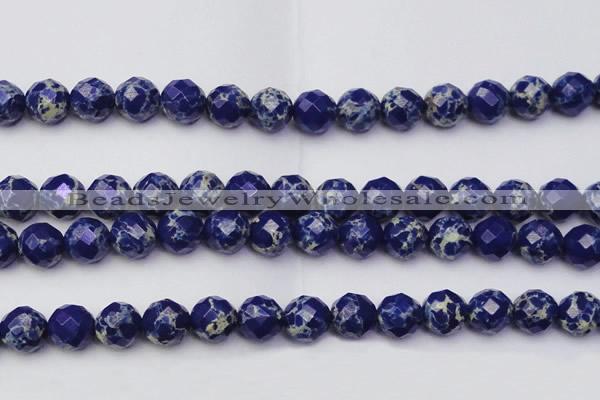 CDE2217 15.5 inches 20mm faceted round dyed sea sediment jasper beads