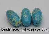 CDE2300 16*30mm rice sea sediment jasper beads wholesale