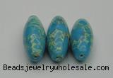 CDE2301 16*38mm rice sea sediment jasper beads wholesale