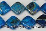 CDE248 15.5 inches 16*16mm diamond dyed sea sediment jasper beads