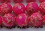 CDE2508 15.5 inches 16mm faceted round dyed sea sediment jasper beads