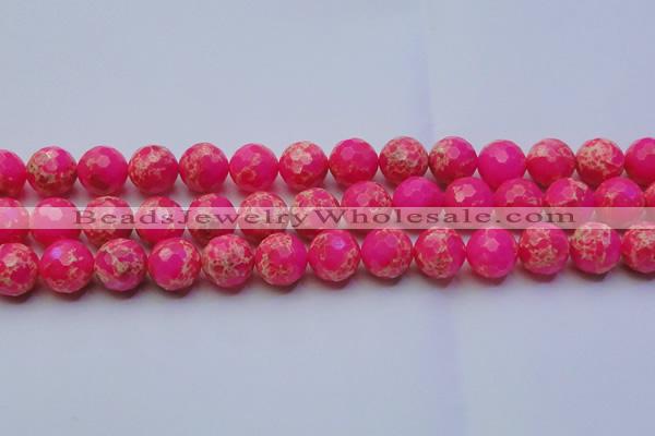 CDE2508 15.5 inches 16mm faceted round dyed sea sediment jasper beads