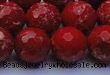 CDE2516 15.5 inches 18mm faceted round dyed sea sediment jasper beads