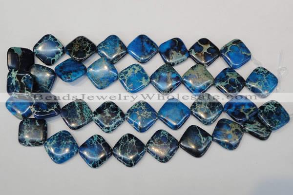 CDE252 15.5 inches 20*20mm diamond dyed sea sediment jasper beads