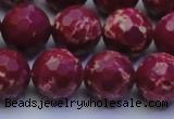 CDE2521 15.5 inches 14mm faceted round dyed sea sediment jasper beads