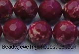 CDE2522 15.5 inches 16mm faceted round dyed sea sediment jasper beads