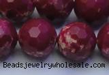 CDE2524 15.5 inches 20mm faceted round dyed sea sediment jasper beads