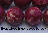 CDE2525 15.5 inches 22mm faceted round dyed sea sediment jasper beads