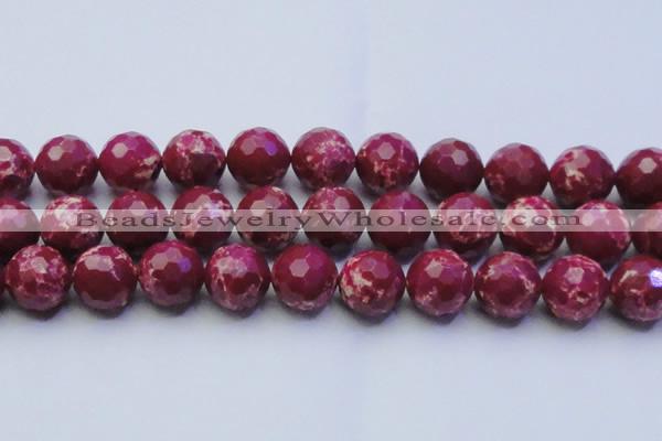 CDE2525 15.5 inches 22mm faceted round dyed sea sediment jasper beads