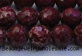 CDE2528 15.5 inches 14mm faceted round dyed sea sediment jasper beads