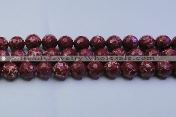 CDE2532 15.5 inches 22mm faceted round dyed sea sediment jasper beads