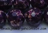 CDE2540 15.5 inches 24mm faceted round dyed sea sediment jasper beads