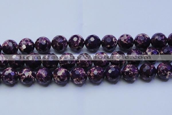 CDE2540 15.5 inches 24mm faceted round dyed sea sediment jasper beads